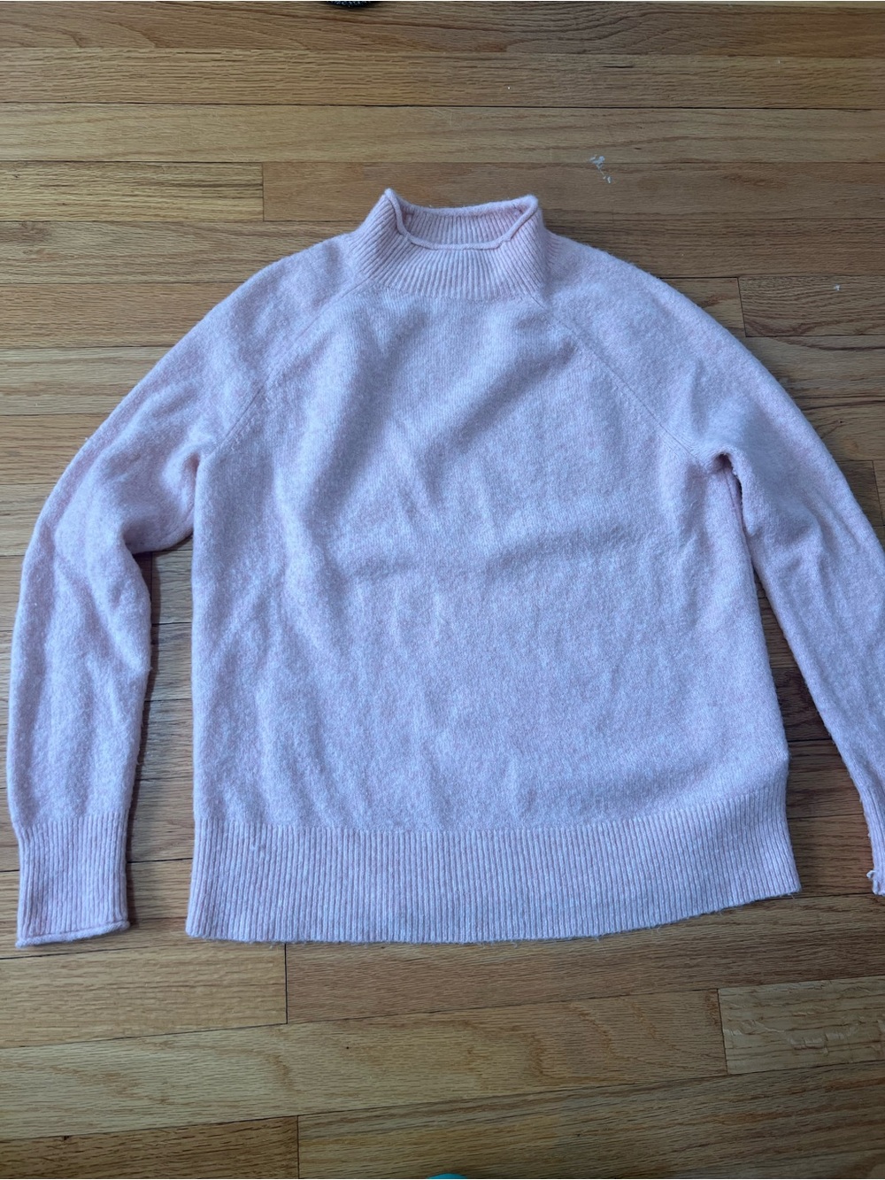 J. Crew Soft Mock Neck Sweater in Pale Pink
